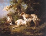 George Morland Dogs In Landscape - Setters Pointer oil painting